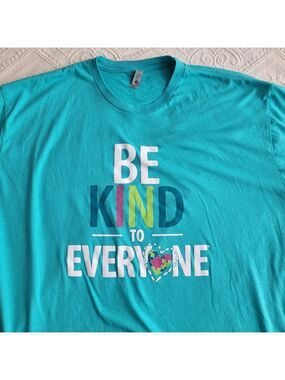 AUTISM BE KIND TO EVERYONE GRAPHIC T-SHIRT PUZZLE PIECE TEAL UNISEX XXL